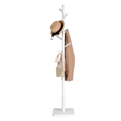 Vasagle Coat Rack Staggered 8 Hooks Tri Base White