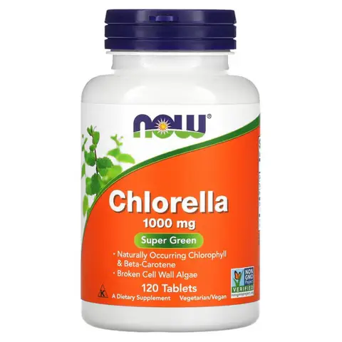 NOW Foods Chlorella Superfood 1000mg Daily Wellness Support Tablets - 120 Tablets