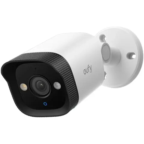 eufy PoE Bullet-Überwachungskamera E40, verkabelte Außenkamera, 4K UHD, 122° Weitwinkel, F1.6 Farbnachtsicht, 24/7-Aufzeichnung, KI-Erkennung für Mensch/Fahrzeug/Tiere, rot-blaues Warnlicht, Plug&Play