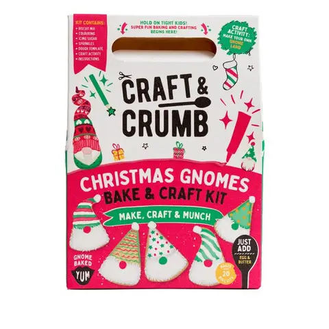 Craft & Crumb Christmas Gnomes Bake & Craft Kit 390g