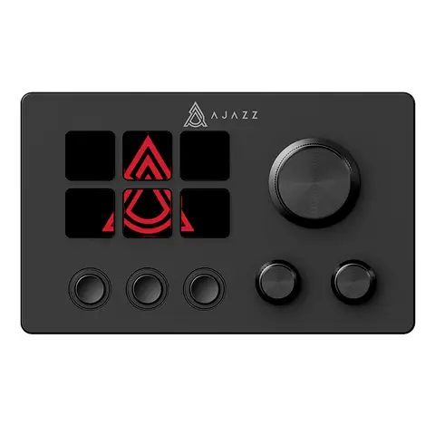 AJAZZ AKP03E Assistant de Bureau Écran LCD Contrôleur Multimédia Utilisation à Une Touche Boutons Personnalisables Console de Streaming en Direct Tout-en-Un Extension de Bureau Plug-and-Play Écran Électronique pour Création de Contenu/Productivité de Bureau