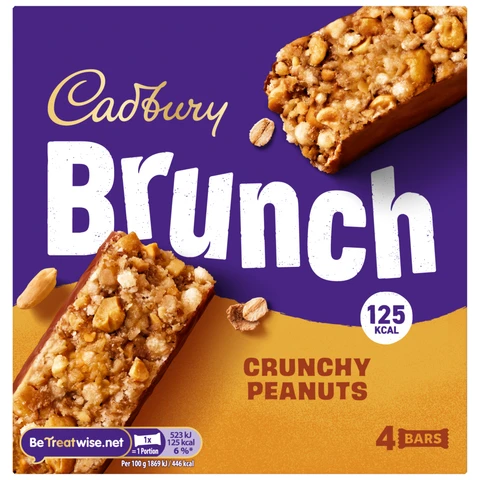 Cadbury Brunch Peanut Cereal Bars 4pk 112g