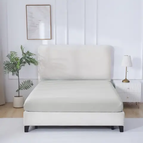 MEROPE, Nylon/Spandex Cooling-feel Fitt sheet, 150x200+30cm, light grey, 1pack