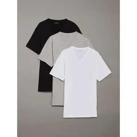 Calvin Klein MP1 V‑neck T-shirt, short sleeve, 3‑pak, zwart/wit/grijs heather, heren, 2XL