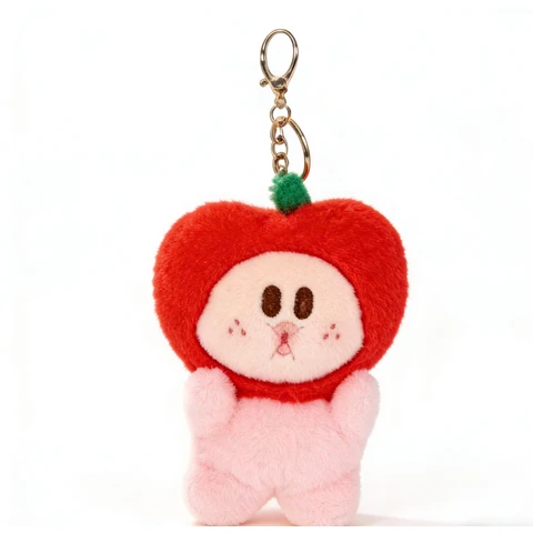 Yespers Porte-clés en peluche - Série Petit Cheek Bang Fruits - Apple - 12 cm - 20 - QD-SD-0033