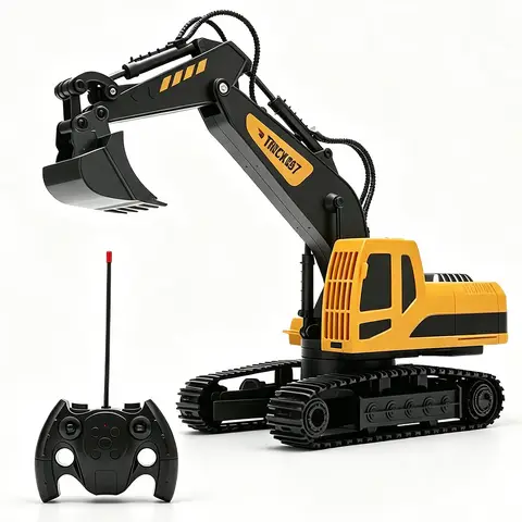 Pelleteuse Télécommandée, Voitures Jouets RC 2,4 GHz, À Partir de 6 Ans, Fourni Avec 2 Piles AA, Cadeau d'Anniversaire Pour Enfants