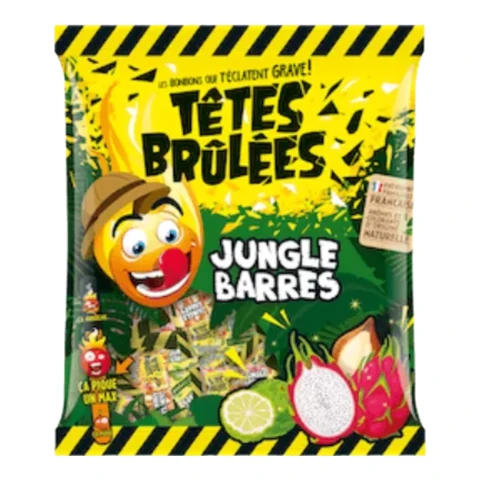 TÊTES BRÛLÉES Bonbons Jungle barres le sachet de 150g