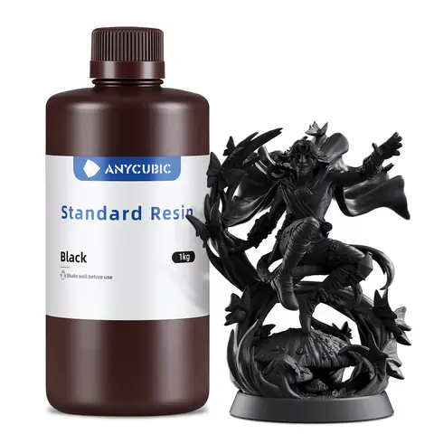 Résine Standard Anycubic 405nm UV à Durcissement Rapide pour Imprimantes 3D LCD/DLP/SLA(Noir, 1 kg)