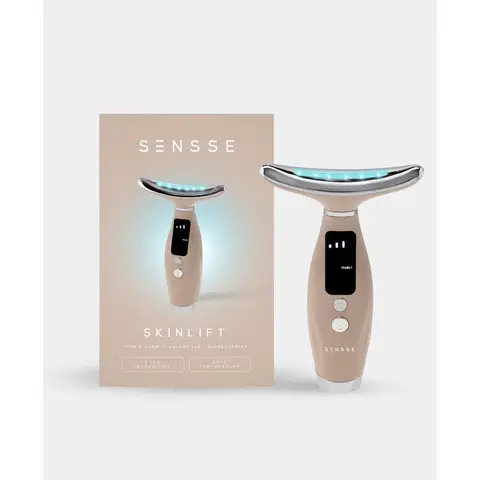 Sensse LED SkinLift Face and Neck Toner Device – Anti-Aging, Tightening and Sculpting, Microcurrent & LED – Cream, Top Gift Picks, Valentine's Gift