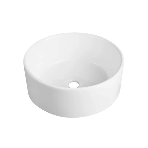DeerValley Countertop Basin Sink, Circular Vessel Sink Ceramic Wash Basin, Round Art Deco Sinks for Bathroom Cloakroom Toilet - 41 x 41 x 15cm