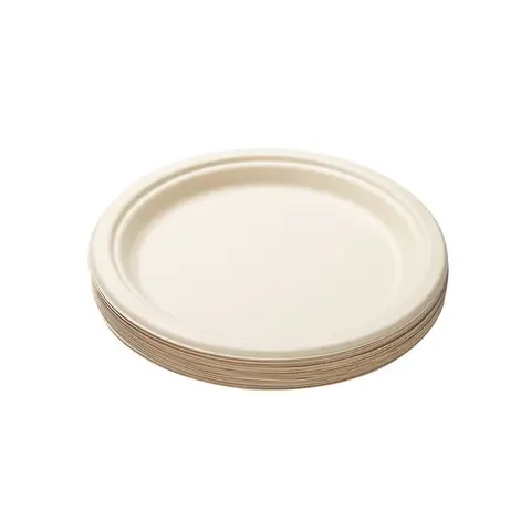 COOKER KING 7’ Round Plate with Sugar Cane Pulp 20pcs