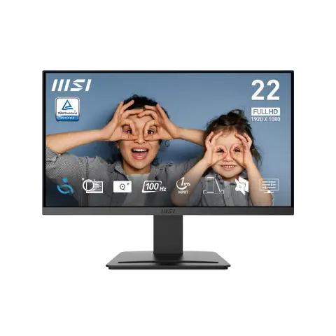 MSI PRO MP223 E2 21.45-Inch Full HD Office Monitor - 1920 x 1080 Resolution, 100Hz, Eye-Friendly Screen, Tilt-Adjustable - HDMI™ 1.4b, DisplayPort 1.2a