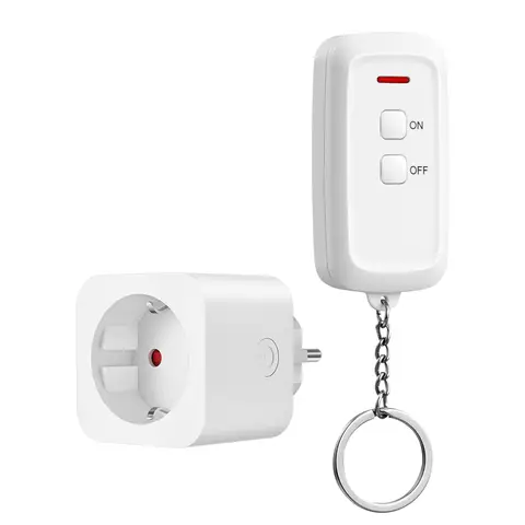 Dewenwils afstandsbedienbare stopcontacten, 16 A max., 3680 W, draadloze stopcontactset met afstandsbediening, 30 m bereik, uitbreidbaar, wit