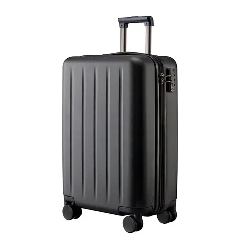 NINETYGO Danube - Valise cabine, approuvée par les compagnies aériennes, idéale pour des voyages de 3 à 5 jours, double roue pivotante, coque en polycarbonate 100 % rigide, serrure TSA, noir, 20 pouces