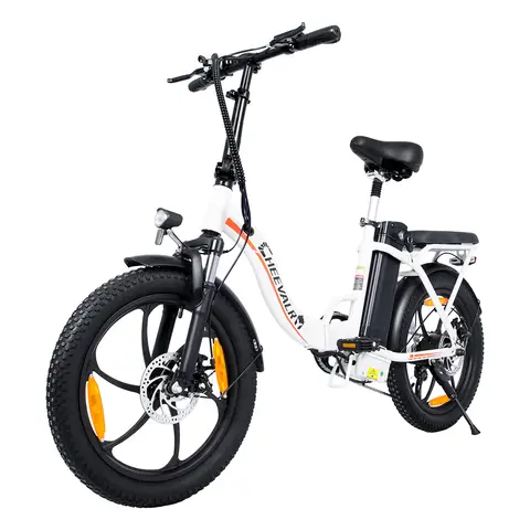 CHEEVALRY C16 E-bike For Adults 250W Folding ebike 20 Inch city ebike 48V 16AH Road Electric Bike CHEEVALRY C16（white）