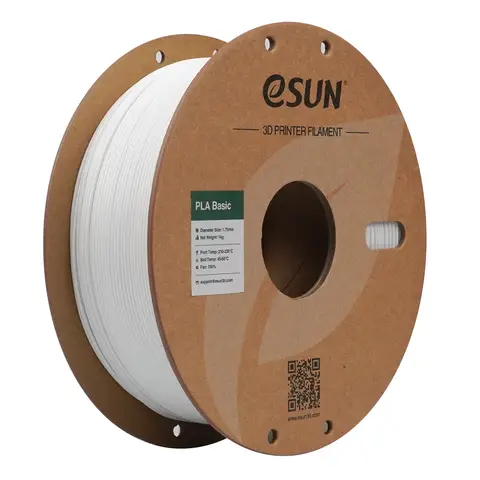 eSUN PLA-Basic 3D-Druck Filament 1,75 mm - Weiß 1 kg, Hochgeschwindigkeit & hohe Kostenersparnis Verbessertes PLA 3D-Filament für die meisten Drucker Schnelle Lieferung