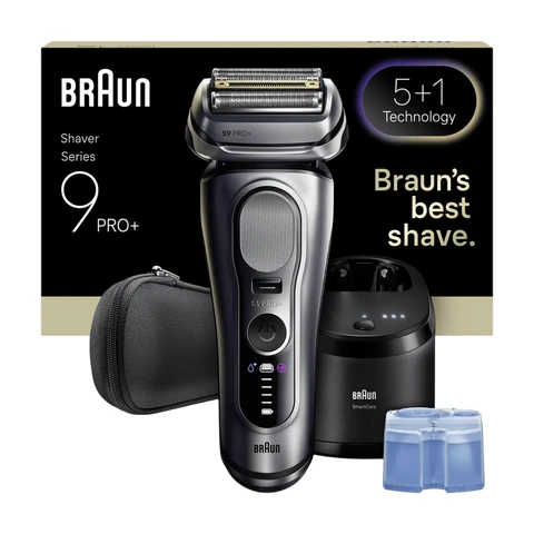 BRAUN Series 9 PRO+ 9667cc Wet & Dry Electric Shaver for Men, Up to 60-min Cordless Use, 5+1 Ultra Thin Precision Blades, Pro SensoAdapt, 6in1 SmartCare Center, 100% Waterproof, Silver, Top Gift Picks