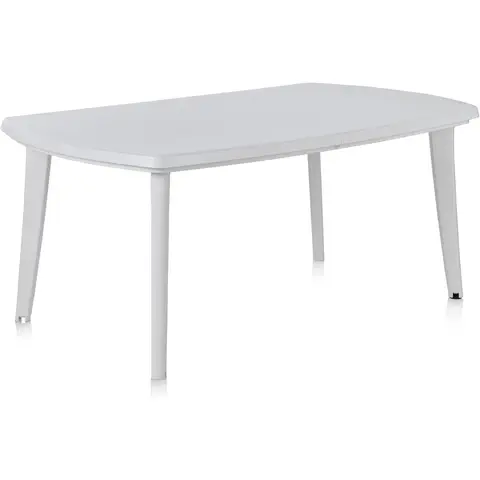 SP Berner MESA ATLANTIC BLANCA – Shaf Atlantic uitschuifbare tuineettafel, wit – grote uitbreidbare eettafel voor buiten – duurzame opbergoplossing van gerecycled kunststof, gemaakt in Spanje
