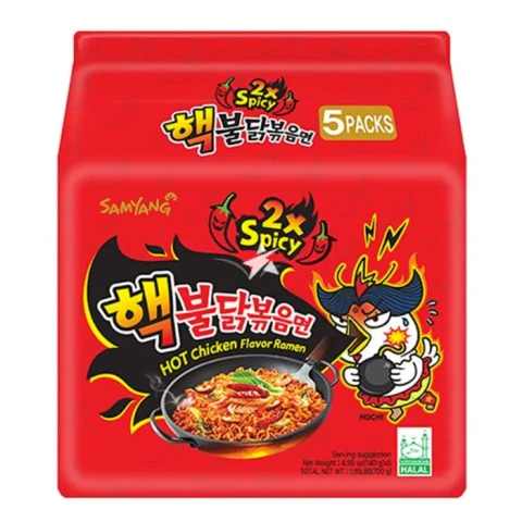 Samyang Double Spicy Hot Chicken Ramen Multi 140gx5 三养火鸡面 双倍辣