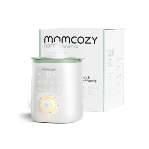 Momcozy Nutri 9-in-1 Baby-Flaschenwärmer mit Nachtleuchte, genaue Temperaturregelung, bewahrt Nährstoffe in Muttermilch, kompatibel mit allen Flaschengrößen