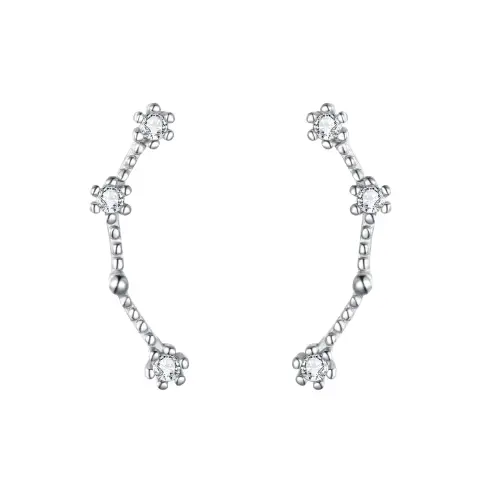 Ever Faith 925 Sterling Silver CZ Horoscope Zodiac Constellation Astrology Climber Stud Earrings for Women Girls