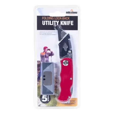 Milestone Folding & Locking Utility Knife With 5 Blades