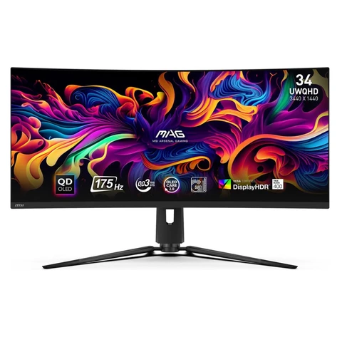MSI MAG 341CQP QD-OLED-monitor 86,4 cm (34") 3440 x 1440 pixels ultrabreed Quad HD zwart