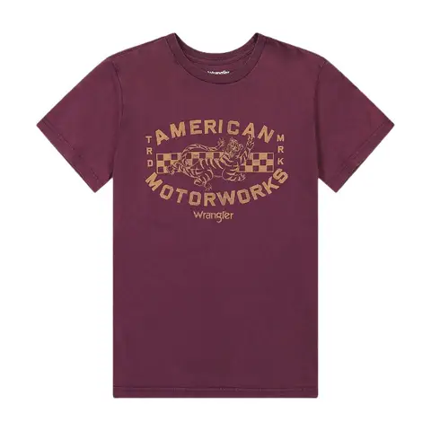 WRANGLER REGULIER T-SHIRT ITALIAANSE PRUIM, L L