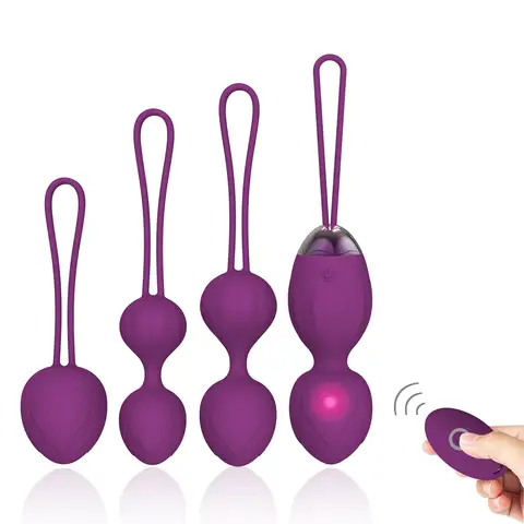Moistor Smart Kegel Ball Set - 10 Vibration Modes, IP65 Waterproof, 4 Progressive Weights, Wireless Remote, YAI66W-017A