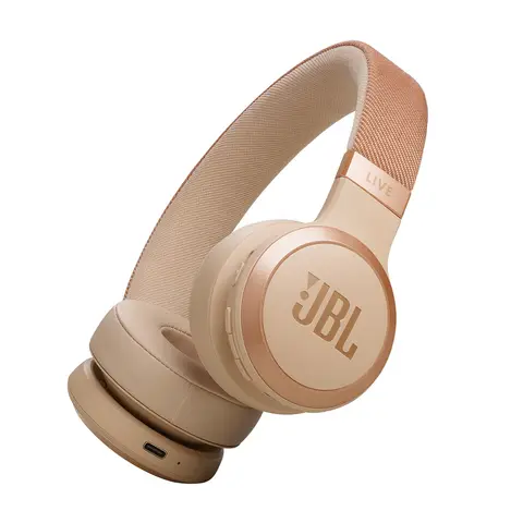 JBL LIVE 670NC, kabellose On-Ear-Kopfhörer mit geräuschunterdrückender Funktion und Mikrofon, Sandstein