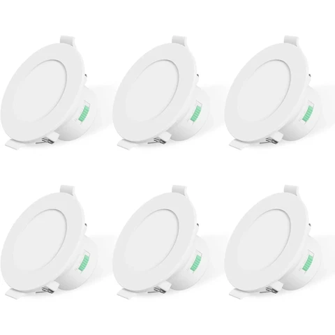 ALUSSO 6er-Set LED Treppenleuchten, 230 V, dimmbar, 3CCT (Warmweiß/Neutralweiß/Kaltweiß), Treppenleuchte, 3 W/0,5 W/1,5 W/2,5 W, IP44, Einbau, Treppenwandleuchten, quadratisch, Nickel