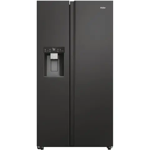 Haier HSW79F18DIPT Series 7 American Fridge Freezer with Plumbed Water & Ice - Platinum Inox - D Rated