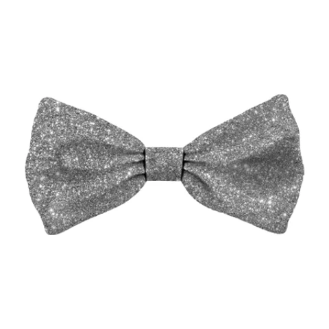 PLENTY GIFTS Nœud papillon pour chat pailleté argenté - 10 x 5 cm