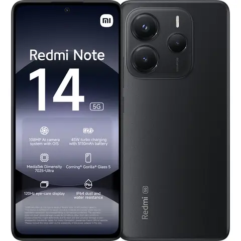 Redmi Note 14 5G 8+256 Middernacht Zwart