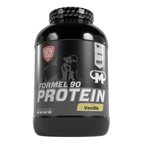 Mammut Nutrition Formel 90 Proteinpulver Vanilla – 3kg – 4-Komponenten Whey Protein Pulver mit Sojaproteinisolat, Milchprotein, Eiprotein & Vitamin B6 – 77% Eiweiß