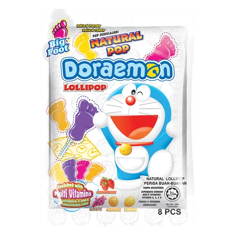 Big Foot Doraemon Natural Lollipop 80g