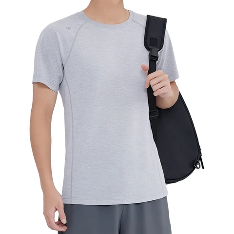 ochama [100 Ultra-Light Quick-Drying] Sports T-Shirt Summer Outdoor Running Fitness Short-Sleeved Men’s Light Gray L