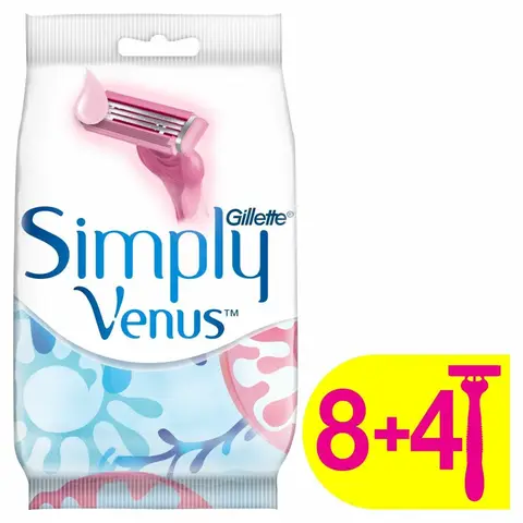 Gillette Venus Simply 3-8+4 stuks-Wegwerpmesjes