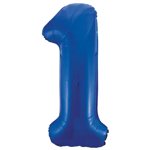 Unique Party Giant Number 1 Balloon, Blue, 86cm