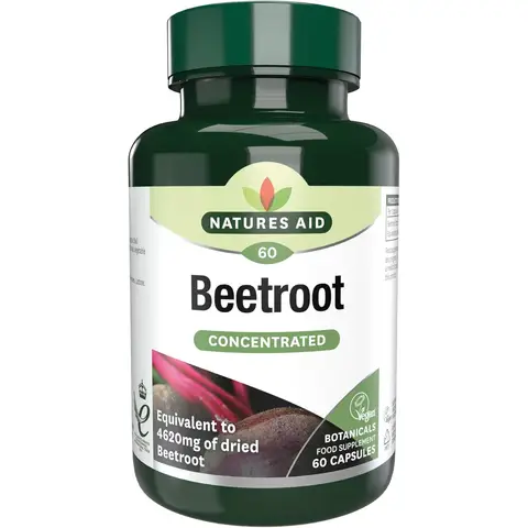 Natures Aid Beetroot 4620mg Daily Wellness Support Capsules - 60 Capsules
