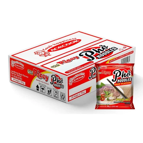 OH! RICEY Instant Pho Noodles Beef Flavour 70g x 24pcs