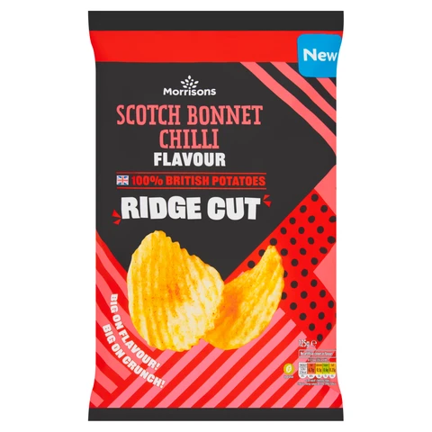 Morrisons Scotch Bonnet Chilli Jam Ridge Cut Crisps 125g