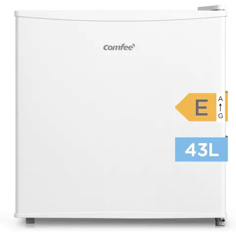 Comfee RCD50WH2(E) Mini-Kühlschrank / 43L Kühltasche mit Eisteil / Kleiner Kühlschrank für Zimmer und Büro / Schnelle Kühlung im Kühltasche / Temperaturregelung / Verstellbare Füße / 80 kWh / Jahr / Weiß [Energieeffizienzklasse E]