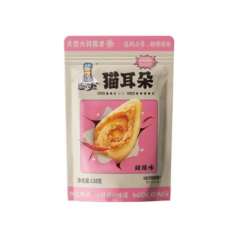 WL round cookies with sweet and spicy flavour 138g  卧龙猫耳酥（甜辣味）138g