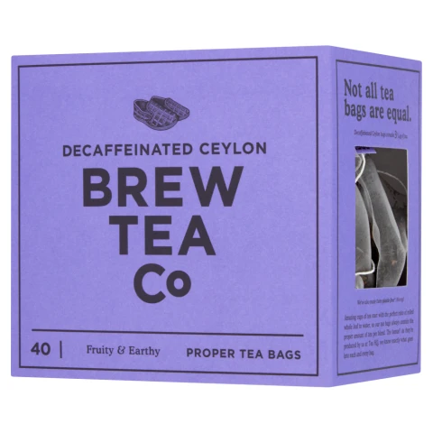 Brew Tea Co - CO2 Decaffinated Tea (40 Proper Tea Bags) - 6 x 200g
