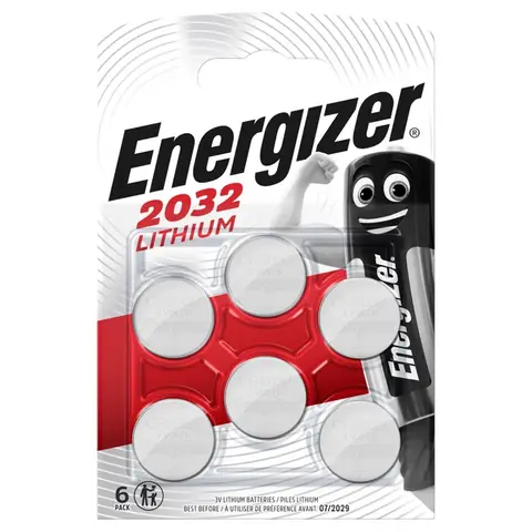 Energizer CR2032 Lithium Coin Cell - Pack of 6