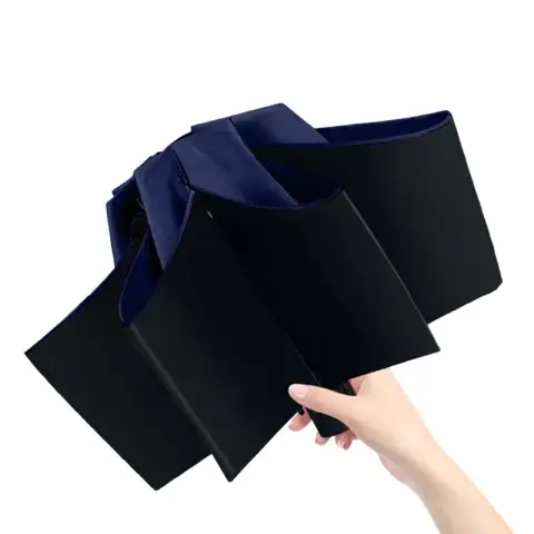 H.XUN Navy Blue Folding Umbrella 8 Ribs