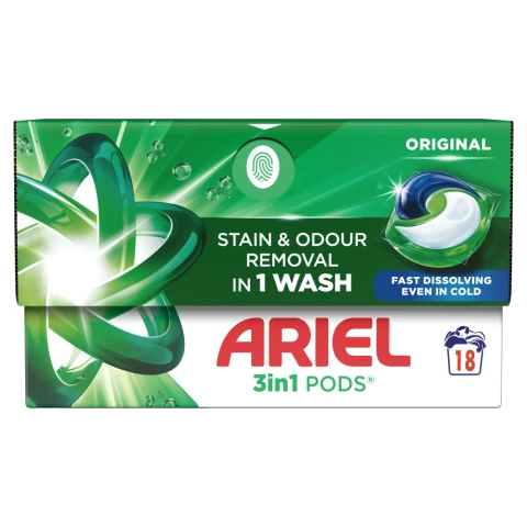 Ariel 3in1 PODS, Washing Liquid Capsules 18 Washes