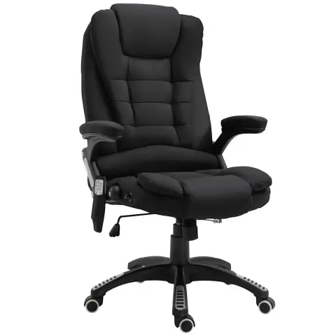Vinsetto Office Chair with Massager & Heating Linen Effect Black