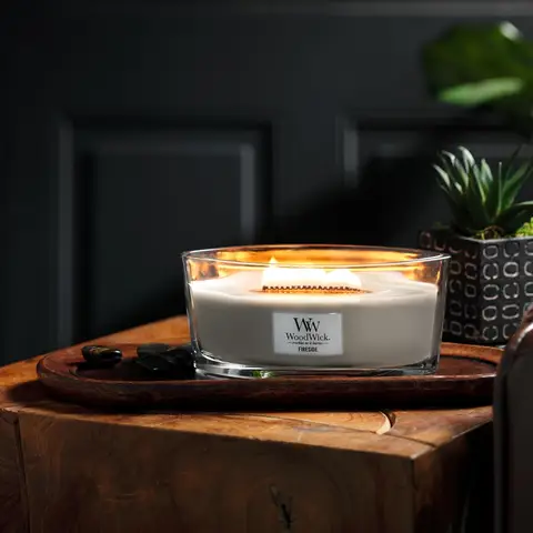 Wood Wick Candle Ellipse Fireside 453g